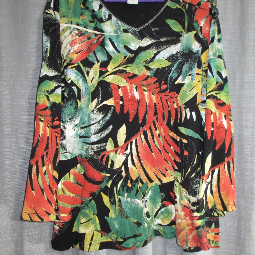 1XL Jess and Jane Tropical colorful top